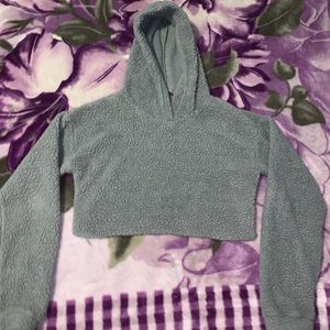 Cropped Teddy Hoodie